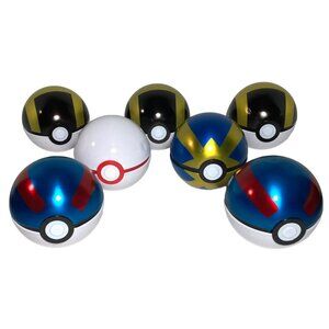 Pokemon TCG Pokeballs Tin Empty Lot of 7 Nintendo Poke Balls 4.5" Diameter